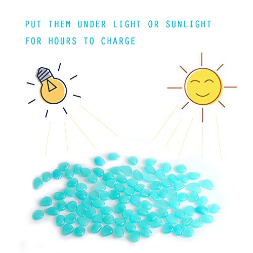 Luminous Glow Pebbles for Yard and Walkways (100 PCS)