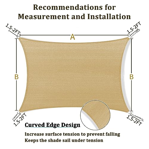 Customizable 8'x10' Sun Shade Sails for Outdoor Decor