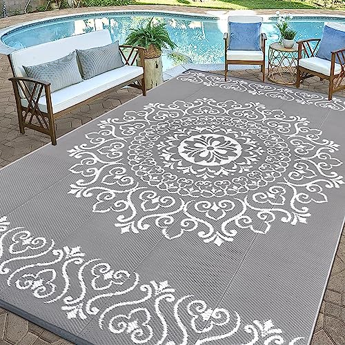 Pauwer 9'x12' Reversible Waterproof Outdoor Straw Rug