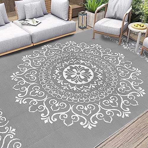 Pauwer 9'x12' Reversible Waterproof Outdoor Straw Rug