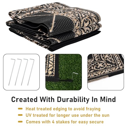 6'x9' Reversible Plastic Straw Outdoor Rug for Patios