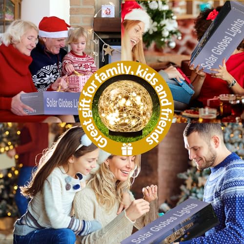 Cracked Glass Solar Globe Lights for Outdoor Decor