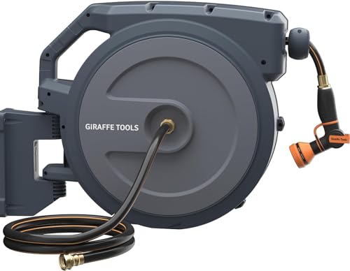 Wall Mounted Giraffe Tools Retractable Hose Reel 90ft