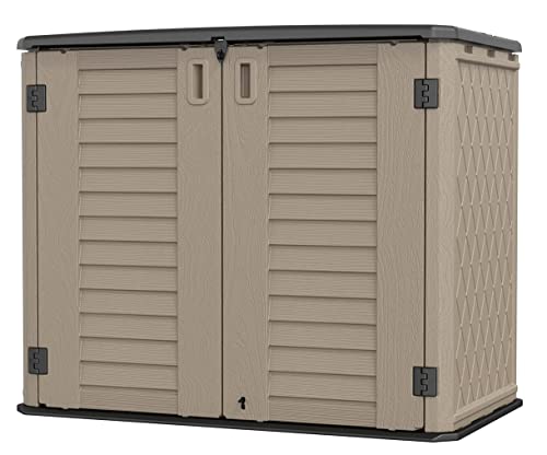 KINYING Horizontal Outdoor Storage Cabinet - 26 Cubic Feet
