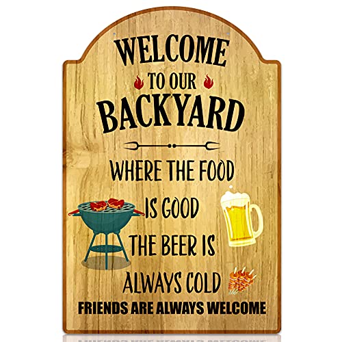 SICOHOME Welcome to Our Backyard Sign - Farmhouse Decoration