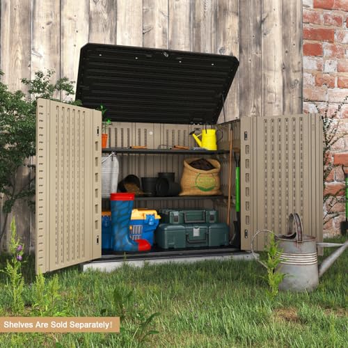 KINYING Horizontal Outdoor Storage Cabinet - 26 Cubic Feet