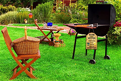 SICOHOME Welcome to Our Backyard Sign - Farmhouse Decoration