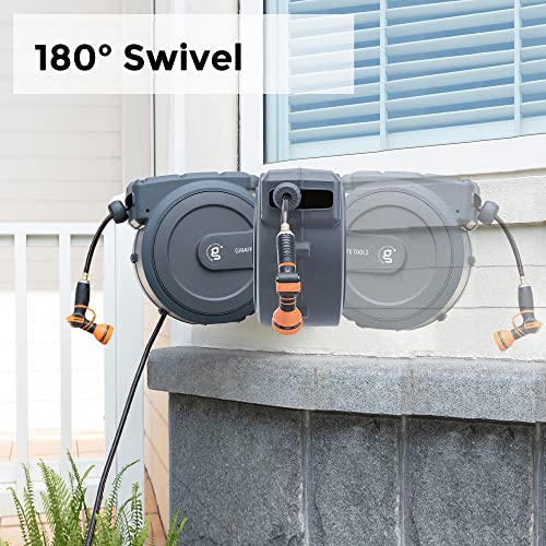Wall Mounted Giraffe Tools Retractable Hose Reel 90ft