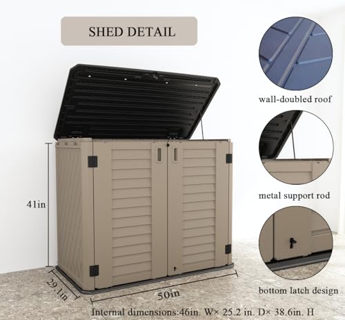 KINYING Horizontal Outdoor Storage Cabinet - 26 Cubic Feet