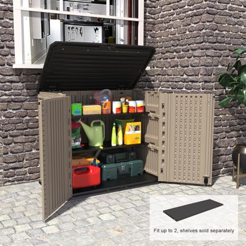 KINYING Horizontal Outdoor Storage Cabinet - 26 Cubic Feet