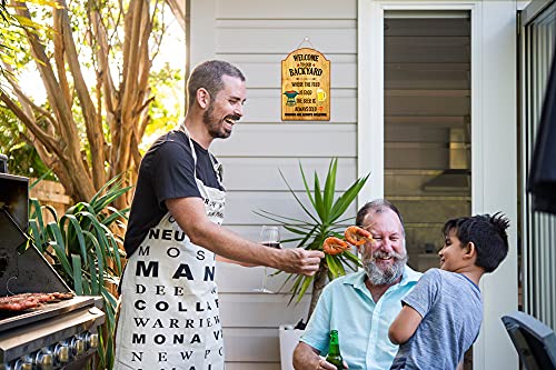 SICOHOME Welcome to Our Backyard Sign - Farmhouse Decoration