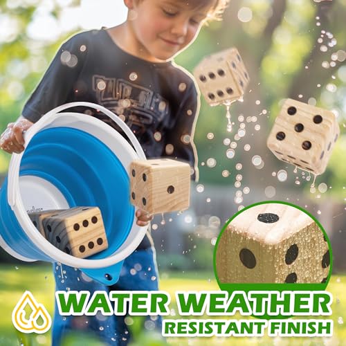 Large Wooden Yard Dice Set for Outdoor Party Games