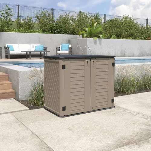 KINYING Horizontal Outdoor Storage Cabinet - 26 Cubic Feet