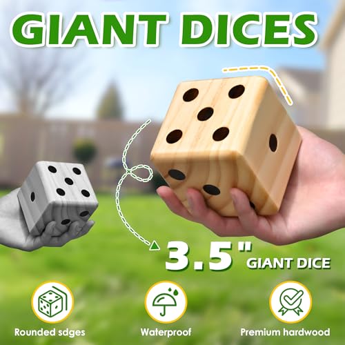 Large Wooden Yard Dice Set for Outdoor Party Games