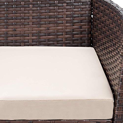 Homall 4-Piece Brown and Beige Outdoor/Indoor Furniture Set