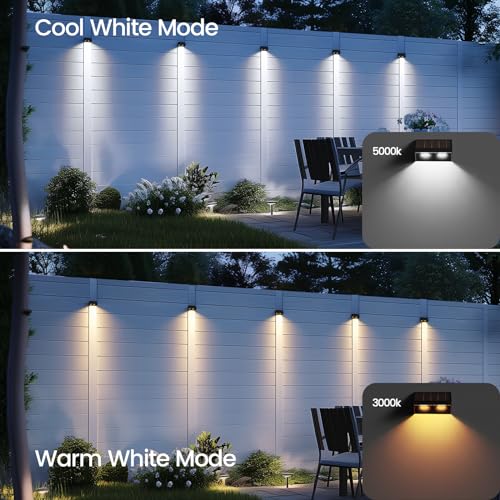 12pack Solar Fence Lights in Warm & Cool White