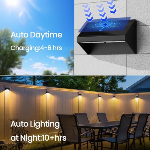 12pack Solar Fence Lights in Warm & Cool White