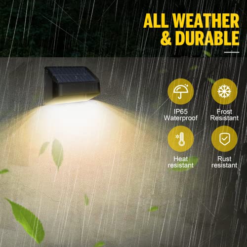 RGB Solar Fence Lights 8 Pack, Dusk-to-Dawn, IP65 Waterproof