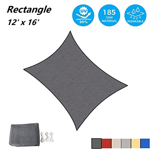 Rectangular Graphite Sun Shade Sail for Patio Garden