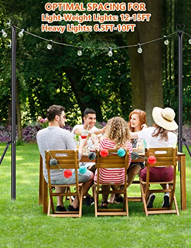 LOPANNY String Light Poles Set for Outdoor Decorating