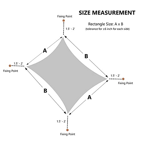 Rectangular Graphite Sun Shade Sail for Patio Garden