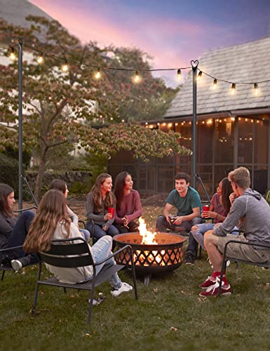 LOPANNY String Light Poles Set for Outdoor Decorating