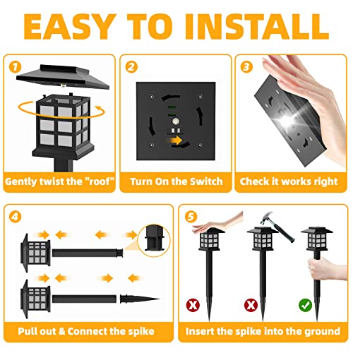 12 Pack Solar Garden Lights - Waterproof & Long-Lasting