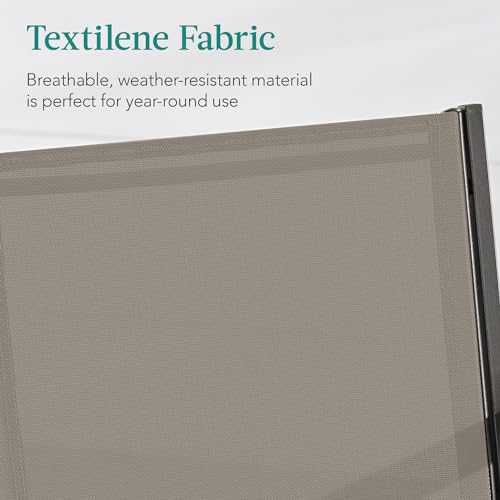 Best Choice Products 4-Piece Outdoor Textilene Patio Conversation Set, Backyard Furniture w/Loveseat, Coffee Table, Steel Frame - Brown/Brown