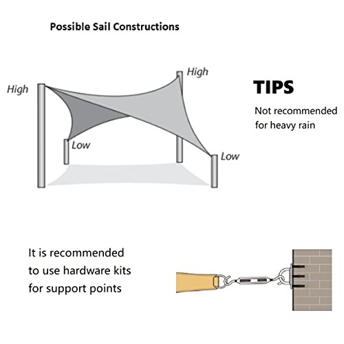 Rectangular Graphite Sun Shade Sail for Patio Garden