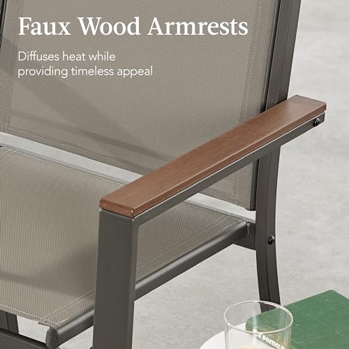 Best Choice Products 4-Piece Outdoor Textilene Patio Conversation Set, Backyard Furniture w/Loveseat, Coffee Table, Steel Frame - Brown/Brown