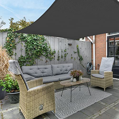 Rectangular Graphite Sun Shade Sail for Patio Garden