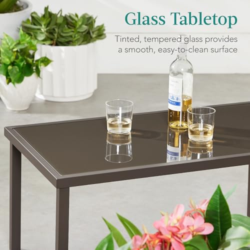 Best Choice Products 4-Piece Outdoor Textilene Patio Conversation Set, Backyard Furniture w/Loveseat, Coffee Table, Steel Frame - Brown/Brown