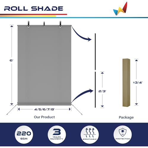 Outdoor Roll Up Shade for Deck, Gazebo & Patio