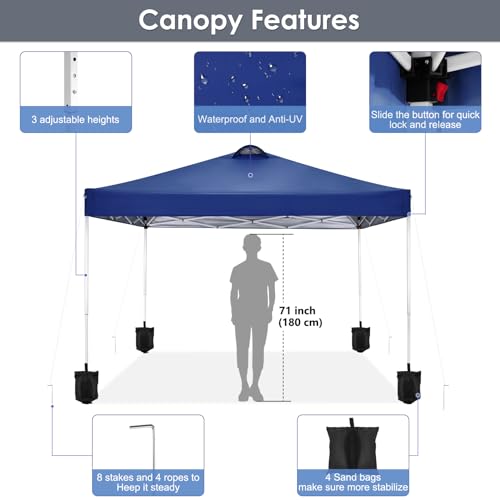 10x10 Pop Up Canopy Tent with Sidewalls & Sandbags