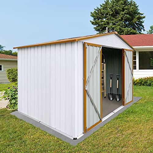 Metal outdoor storage shed for backyard garden patio