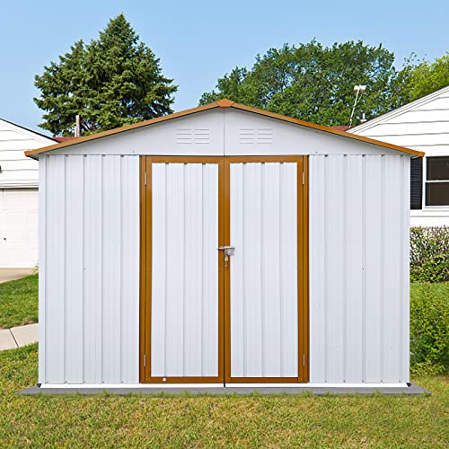 Metal outdoor storage shed for backyard garden patio