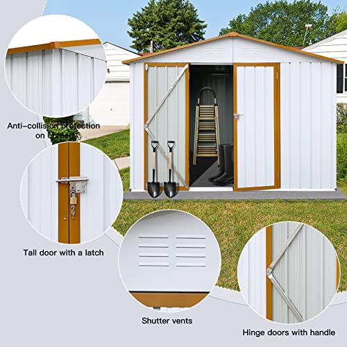 Metal outdoor storage shed for backyard garden patio
