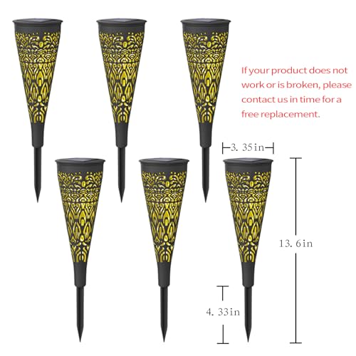 6 Pack Solar Garden Pathway Lights for Outdoor Decor