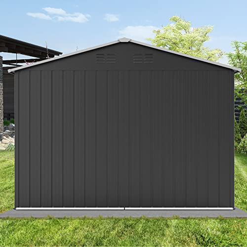 Metal outdoor storage shed for backyard garden patio