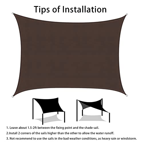 Ankuka Waterproof Sun Shade Sails Canopy (8'x10', Brown)