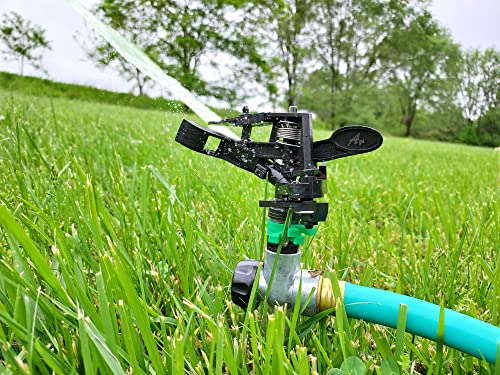 2 Pack Adjustable Impact Sprinklers for Yard & Garden