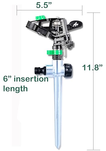 2 Pack Adjustable Impact Sprinklers for Yard & Garden