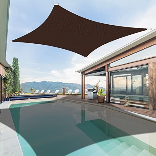 Ankuka Waterproof Sun Shade Sails Canopy (8'x10', Brown)