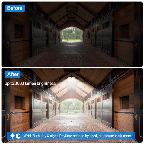 Solar Barn Light with Motion Sensors and Remote Control