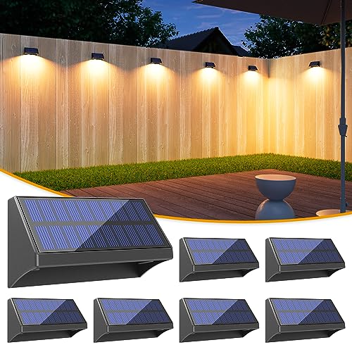 VOLISUN 6 Pack Solar Fence Lights for Outdoor