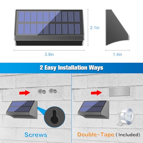 VOLISUN 6 Pack Solar Fence Lights for Outdoor