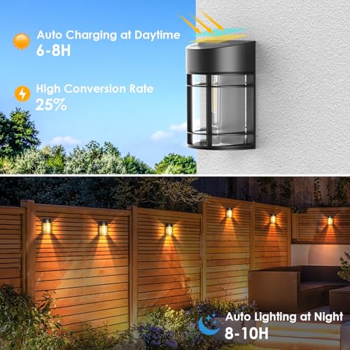 Solar Fence Lights for Outdoor Deck & Patio Decor