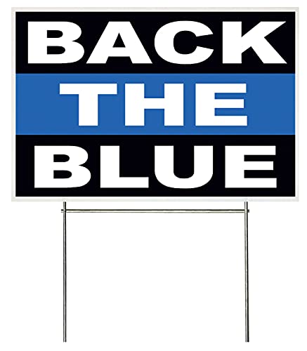 18x12 Inch Back The Blue Yard Sign with Stake