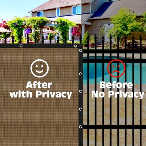 4ft x 25ft Balcony Privacy Screen Fence Brown