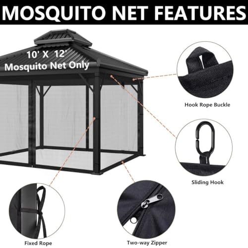 Outdoor Camping Canopy Mosquito Net with Zipper